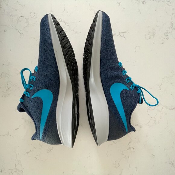 Nike By You Custom Shoes Mesh Lace Up Running Sneakers Denim Blue Turquoise 9.5 - Picture 3 of 11